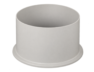 Ronde pvc-dagkantkoker met onderflens – weergave Ronde pvc-dagkantkoker met onderflens – weergave