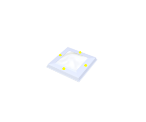 Skylux bolvormige acrylaatkoepel 1W - pmma helder 0300 x 030 – 3D-weergave Skylux bolvormige acrylaatkoepel 1W - pmma helder 0300 x 030 – 3D-weergave