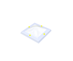 Skylux bolvormige acrylaatkoepel 5W - 5 x pmma helder 0400 x – 3D-weergave Skylux bolvormige acrylaatkoepel 5W - 5 x pmma helder 0400 x – 3D-weergave