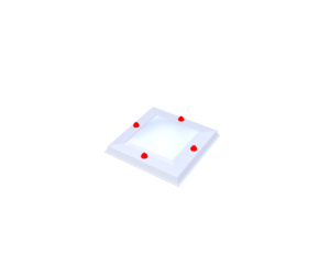 Skylux bolvormige pantserkoepel 4W - pc heatstop op. / pmma – 3D-weergave Skylux bolvormige pantserkoepel 4W - pc heatstop op. / pmma – 3D-weergave