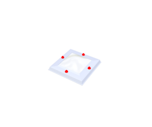 Skylux bolvormige pantserkoepel 4W - pc helder / pmma helder – 3D-weergave Skylux bolvormige pantserkoepel 4W - pc helder / pmma helder – 3D-weergave