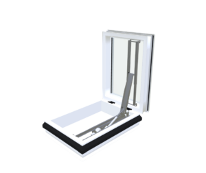 Skylux elektrische daktoegang met pvc-opstand 20/00 met iDom – 3D-weergave Skylux elektrische daktoegang met pvc-opstand 20/00 met iDom – 3D-weergave