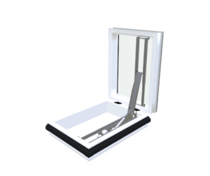 Skylux elektrische daktoegang met pvc-opstand 20/00 met iWin – 3D-weergave Skylux elektrische daktoegang met pvc-opstand 20/00 met iWin – 3D-weergave