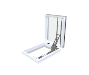 Skylux elektrische daktoegang met pvc-opstand 30/20 met iDom – 3D-weergave Skylux elektrische daktoegang met pvc-opstand 30/20 met iDom – 3D-weergave