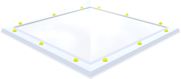 Piramide Acrylaat lichtkoepel · driewandig (3W)