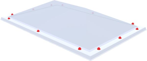 Piramide Polycarbonaat lichtkoepel · driewandig (3W)