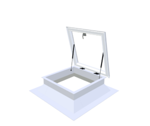 Skylux opengaande polyester opstand 30/20 met manuele daktoe – 3D-weergave Skylux opengaande polyester opstand 30/20 met manuele daktoe – 3D-weergave