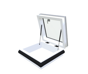 Skylux opengaande pvc-opstand 20/00 met manuele daktoegang i – 3D-weergave Skylux opengaande pvc-opstand 20/00 met manuele daktoegang i – 3D-weergave