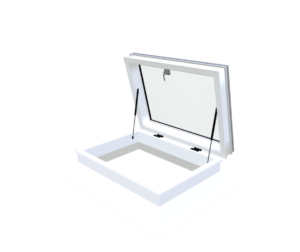Skylux opengaande pvc-opstand 30/20 met manuele daktoegang i – 3D-weergave Skylux opengaande pvc-opstand 30/20 met manuele daktoegang i – 3D-weergave