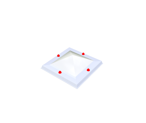 Piramide Polycarbonaat lichtkoepel · dubbelwandig (DW)
